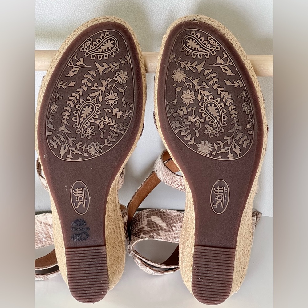 Sofft brand Inez Espadrille Wedge Espadrille Snake Print Sandals Size 11 - Picture 12 of 15